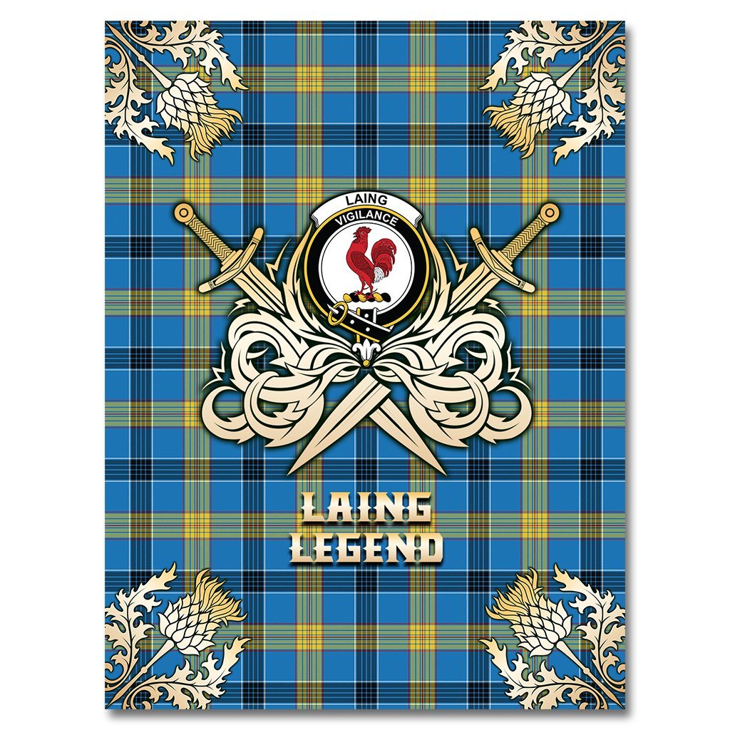 Clan Clan Laing Tartan Gold Courage Symbol Blanket BA58 Clan Laing Tartan Today   