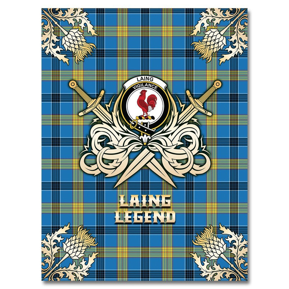 Clan Clan Laing Tartan Gold Courage Symbol Blanket BA58 Clan Laing Tartan Today   