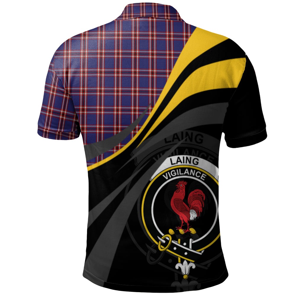 Clan Laing of Archiestown Tartan Polo Shirt - Royal Coat Of Arms Style LY40 Laing of Archiestown Tartan Tartan Polo   