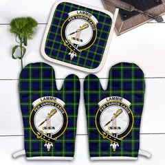 Clan Lammie Tartan Crest Oven Mitt And Pot Holder (2 Oven Mitts + 1 Pot Holder) XX89 Clan Lammie Tartan Today   