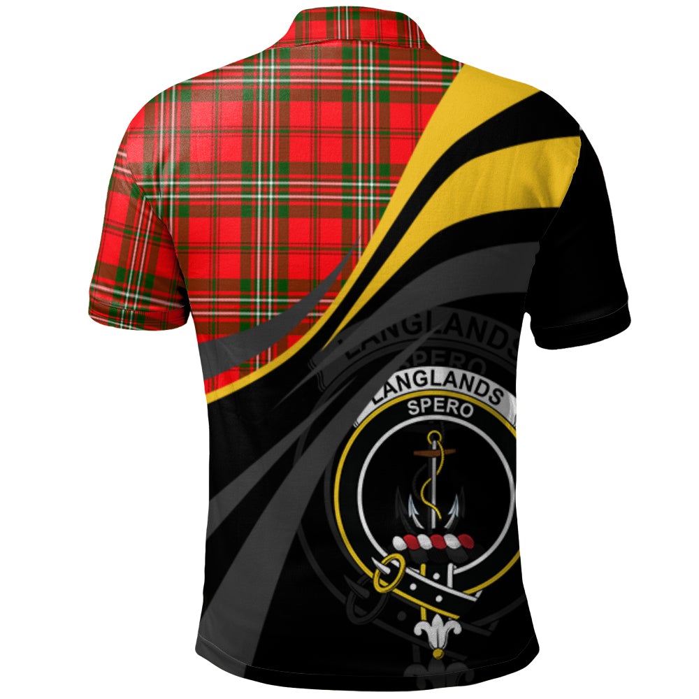 Clan Langlands Tartan Polo Shirt - Royal Coat Of Arms Style QK15 Langlands Tartan Tartan Polo   