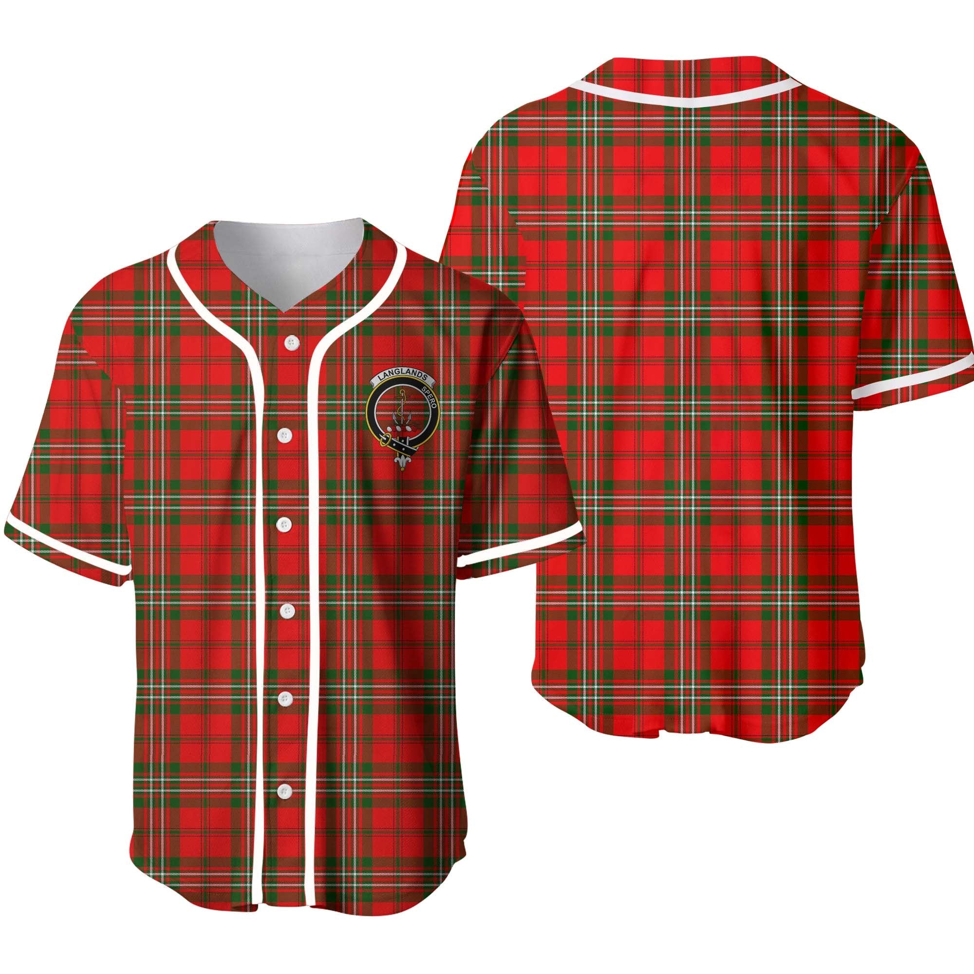 Clan Langlands Tartan Unisex Baseball Jersey LD92ZJ11 Clan Langlands Tartan Today   