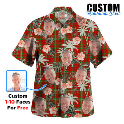 Clan Langlands Tartan Custom Face Hawaiian Shirt – Unisex Gift for Family Members, Summer Party