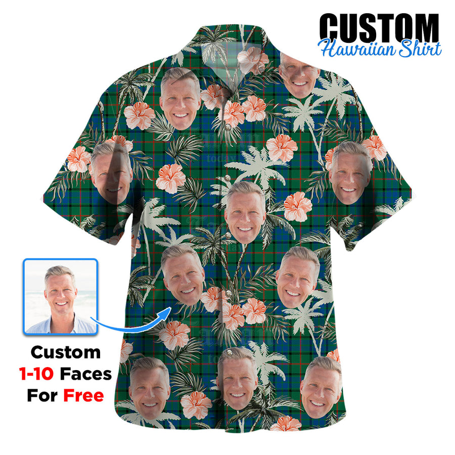 Clan Lauder Tartan Custom Face Hawaiian Shirt – Unisex Gift for Family Members, Summer Party KQ20 Lauder Tartan Tartan Hawaii Shirt