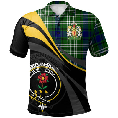 Clan Learmonth Tartan Polo Shirt - Royal Coat Of Arms Style
