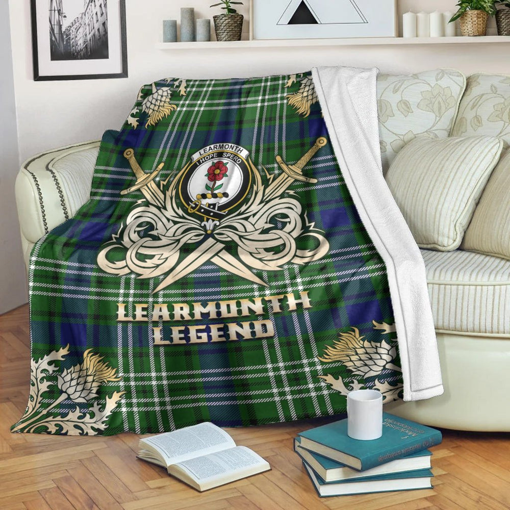 Clan Learmonth Tartan Gold Courage Symbol Blanket FE14 Clan Learmonth Tartan Today   