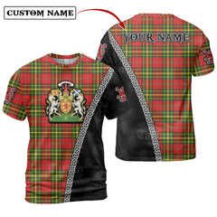 Leask Tartan Shirt with Scotland Coat of Arms & Custom Name MQ65