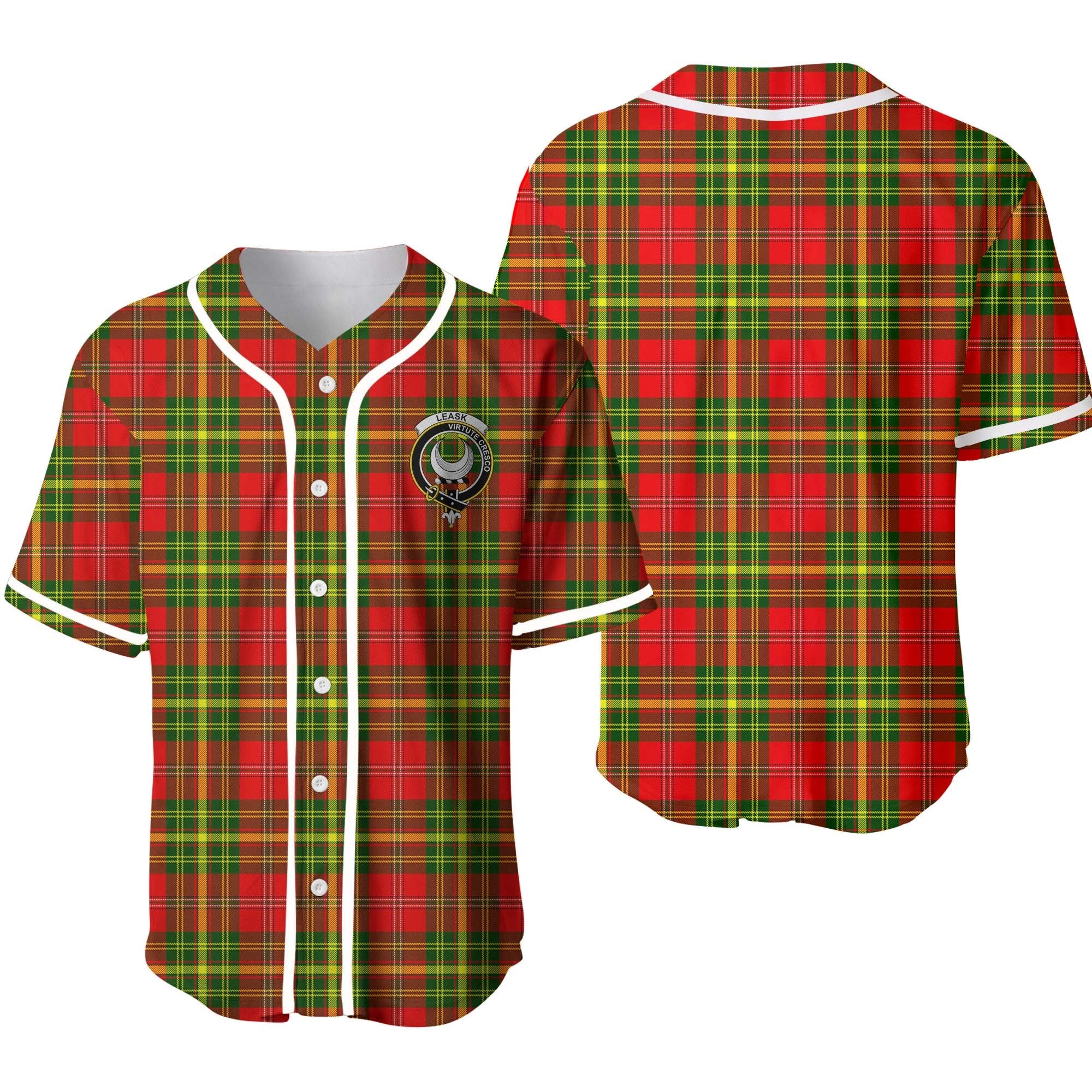 Clan Leask Tartan Unisex Baseball Jersey FM45KV40 Clan Leask Tartan Today   