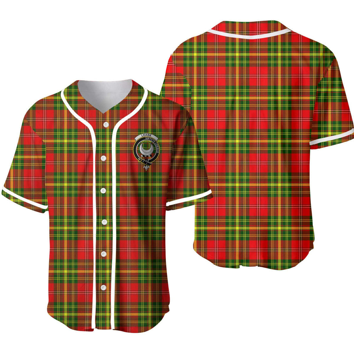Clan Leask Tartan Unisex Baseball Jersey FM45KV40 Clan Leask Tartan Today   