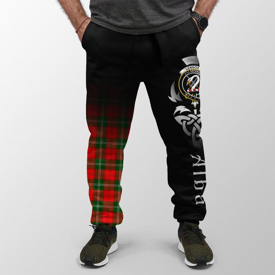 Clan Lennox Modern Tartan Crest Jogger Sweatpants  Alba Celtic Style FA49 Clan Lennox Tartan Today   