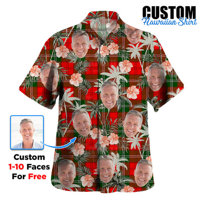 Clan Lennox Modern Tartan Custom Face Hawaiian Shirt – Unisex Gift for Family Members, Summer Party