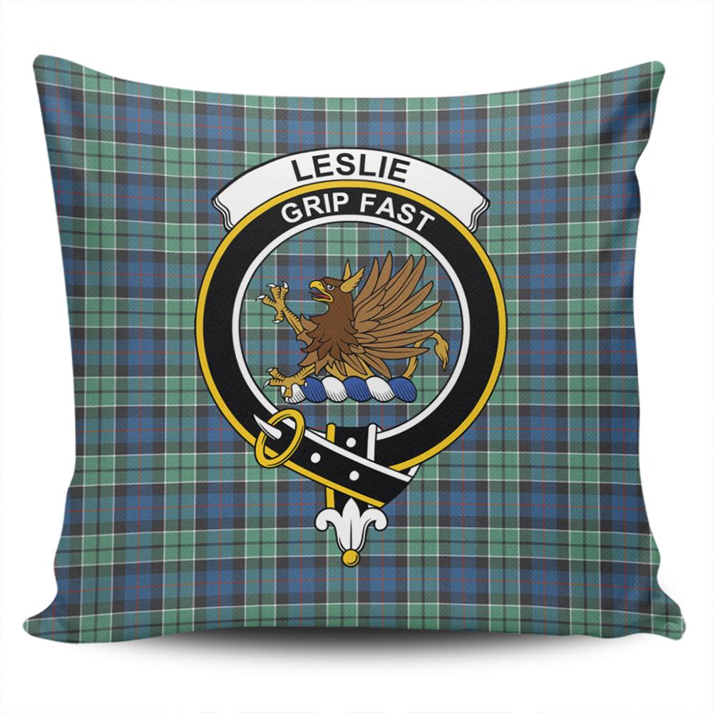 Clan Leslie Hunting Tartan Crest Pillow Cover YY93 Clan Leslie Tartan Today   