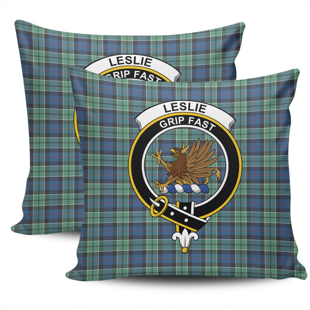 Clan Leslie Hunting Tartan Crest Pillow Cover YY93 Clan Leslie Tartan Today   