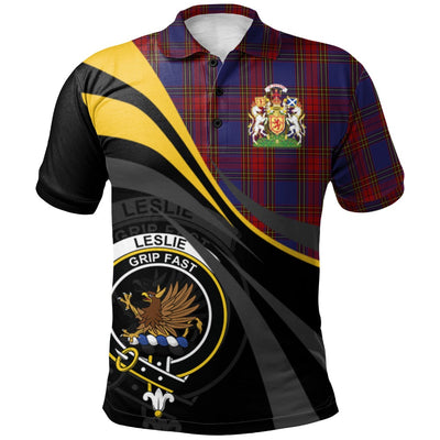 Clan Leslie J Cant Tartan Polo Shirt - Royal Coat Of Arms Style