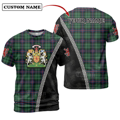 Personalized Clan Leslie Hunting Tartan Shirt with Scotland Coat of Arms & Custom Name