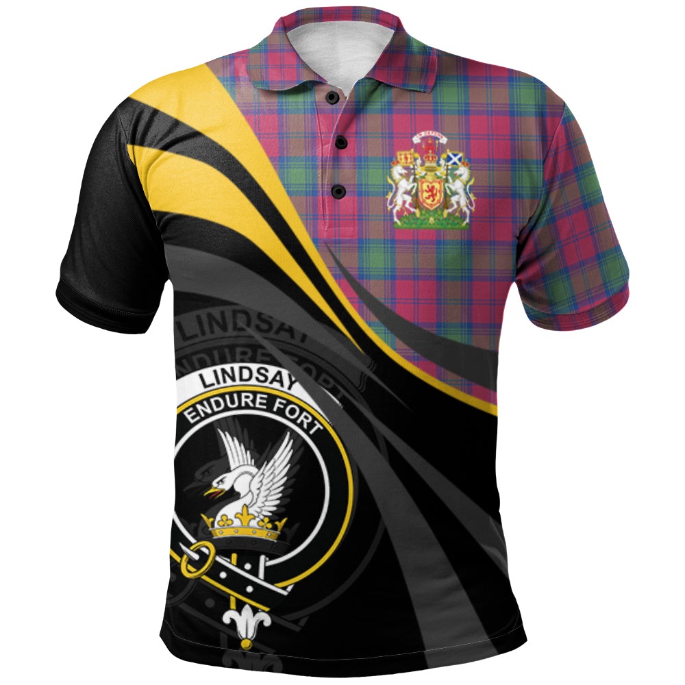 Clan Lindsay Ancient Tartan Polo Shirt - Royal Coat Of Arms Style ZM14 Lindsay Ancient Tartan Tartan Polo   