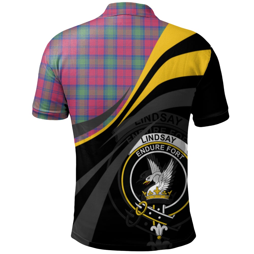 Clan Lindsay Ancient Tartan Polo Shirt - Royal Coat Of Arms Style ZM14 Lindsay Ancient Tartan Tartan Polo   
