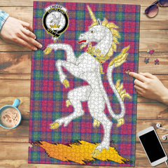 Clan Lindsay Ancient Tartan Crest Unicorn Scotland Jigsaw Puzzles Gift For Family JU20 Clan Lindsay Tartan Today   