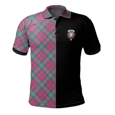 Clan Lindsay Ancient Tartan Polo Shirt Half of Me - Cross Style