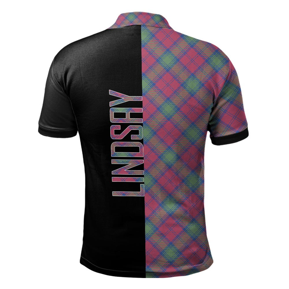 Clan Lindsay Ancient Tartan Polo Shirt Half of Me - Cross Style ZA21 Lindsay Ancient Tartan Tartan Polo   