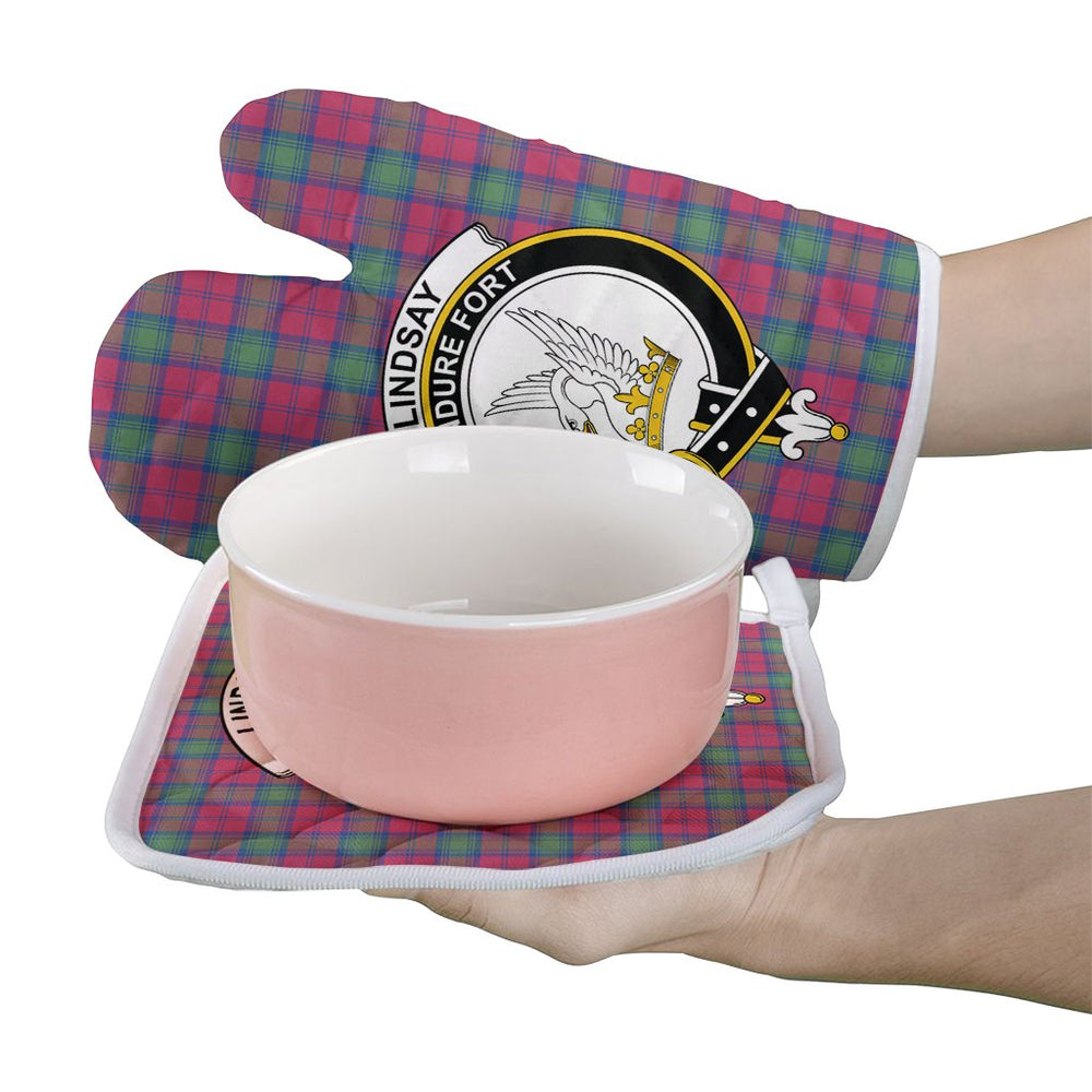 Clan Lindsay Ancient Tartan Crest Oven Mitt And Pot Holder (2 Oven Mitts + 1 Pot Holder) TI97 Clan Lindsay Tartan Today   