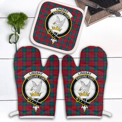 Clan Lindsay Modern Tartan Crest Oven Mitt And Pot Holder (2 Oven Mitts + 1 Pot Holder) ZZ28 Clan Lindsay Tartan Today   