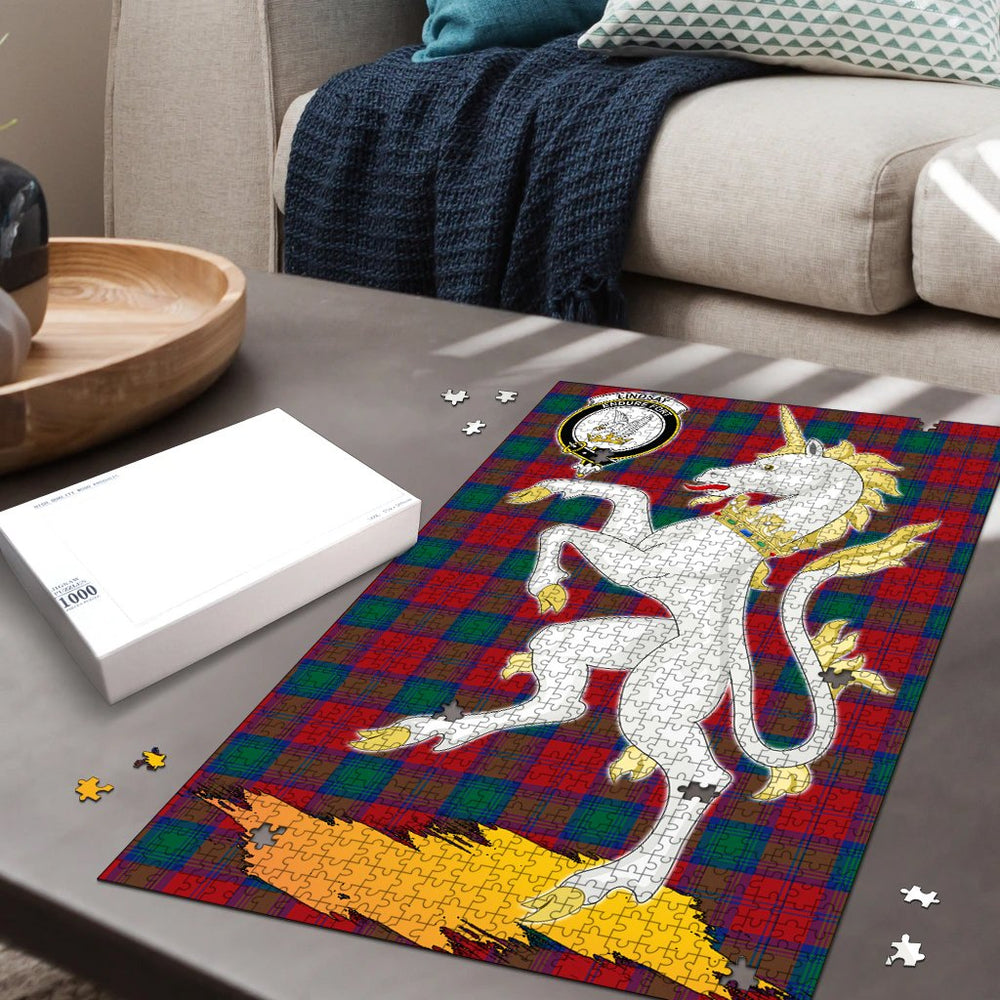 Clan Lindsay Modern Tartan Crest Unicorn Scotland Jigsaw Puzzles Gift For Family PP96 Clan Lindsay Tartan Today   