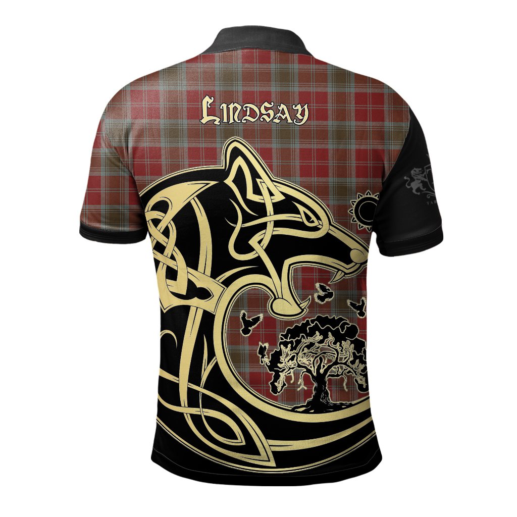 Clan Lindsay Weathered Tartan Polo Shirt Viking Wolf YF14 Lindsay Weathered Tartan Tartan Polo   