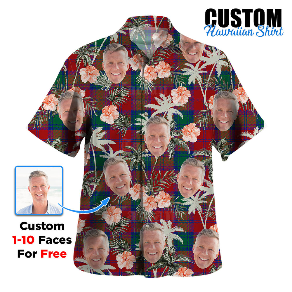 Clan Lindsay Modern Tartan Custom Face Hawaiian Shirt – Unisex Gift for Family Members, Summer Party ZF29 Lindsay Modern Tartan Tartan Hawaii Shirt
