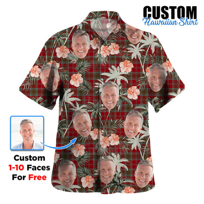 Clan Lindsay Weathered Tartan Custom Face Hawaiian Shirt – Unisex Gift for Family Members, Summer Party