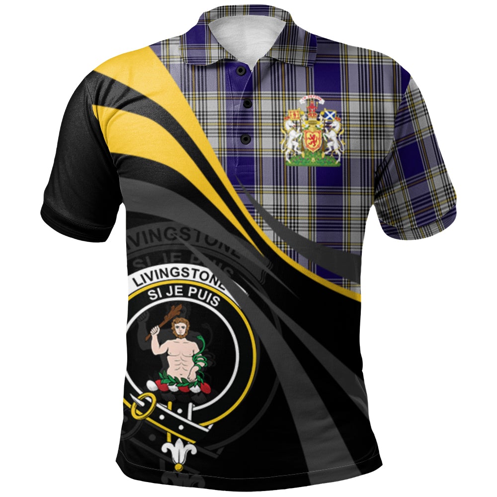 Clan Livingston (MacLea) Dress Tartan Polo Shirt - Royal Coat Of Arms Style QY86 Livingston (MacLea) Dress Tartan Tartan Polo   