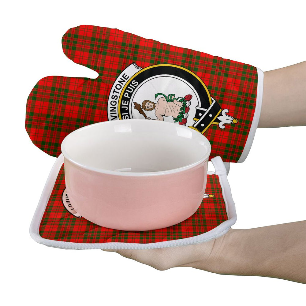 Clan Livingstone Modern Tartan Crest Oven Mitt And Pot Holder (2 Oven Mitts + 1 Pot Holder) XV73 Clan Livingstone Tartan Today   