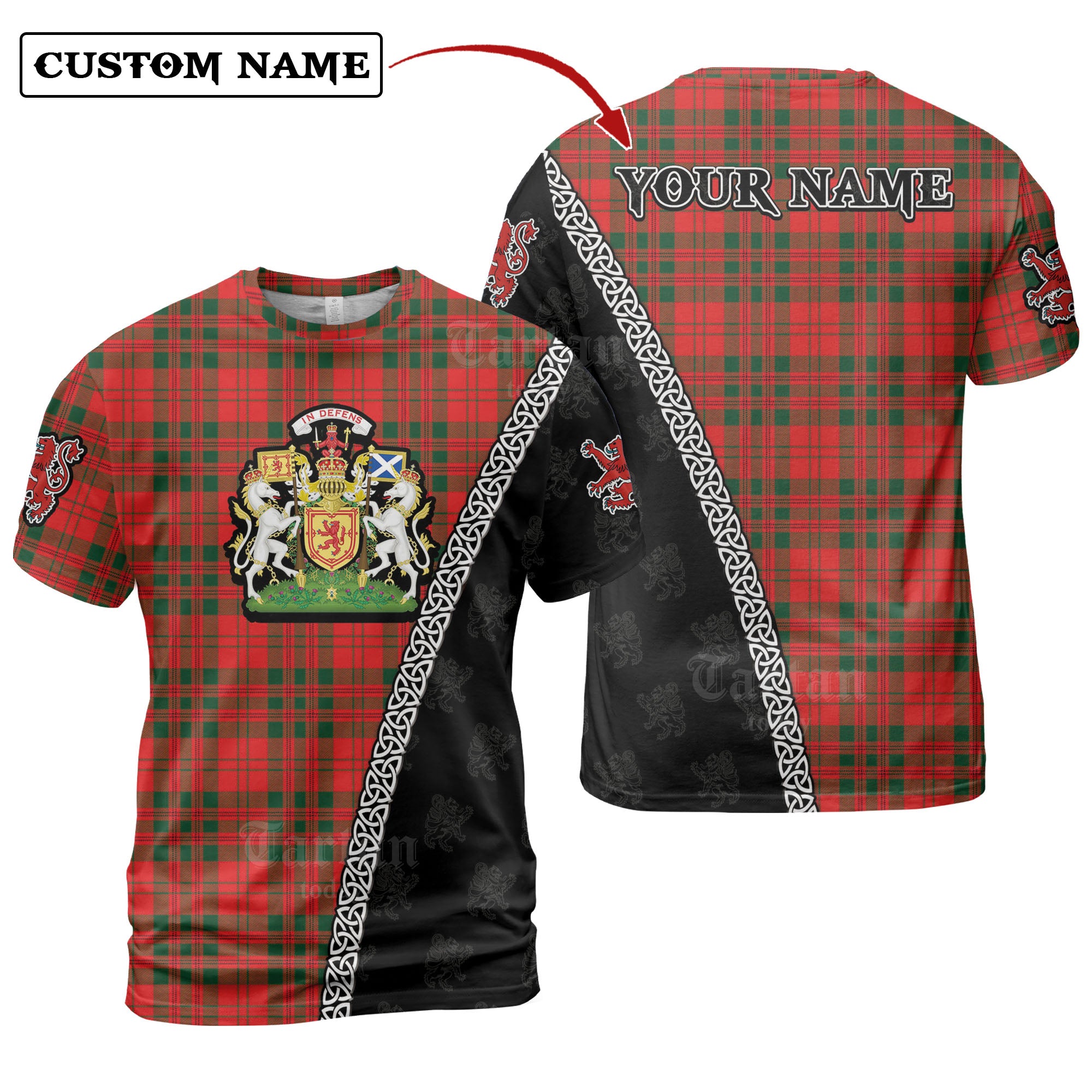 Livingstone Modern Tartan Shirt with Scotland Coat of Arms & Custom Name MO16