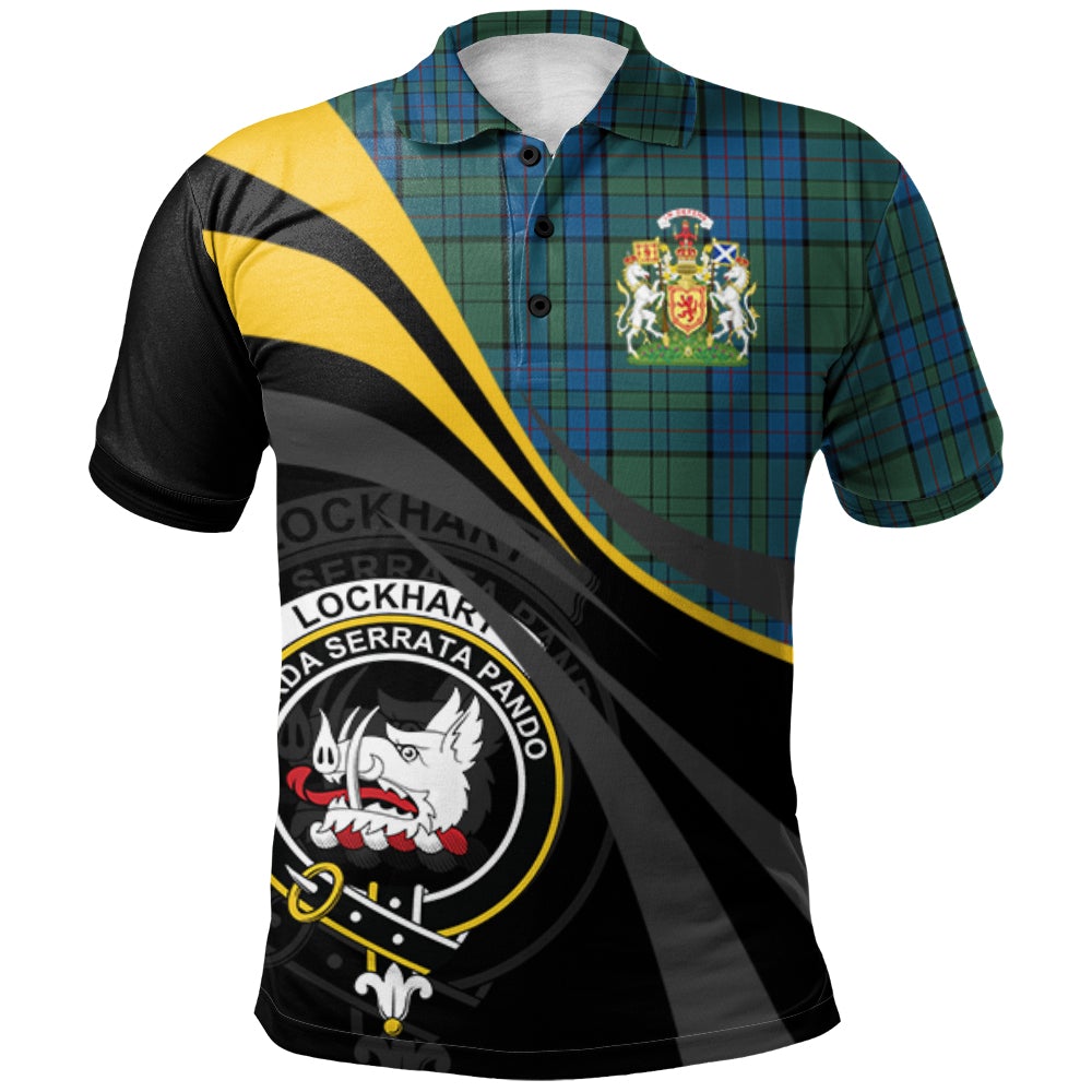 Clan Lockhart Tartan Polo Shirt - Royal Coat Of Arms Style TK84 Lockhart Tartan Tartan Polo   