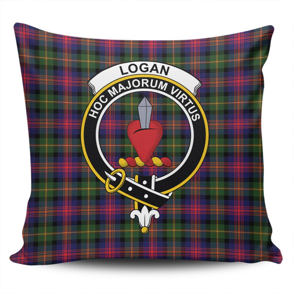Clan Logan Modern Tartan Crest Pillow Cover MR46 Clan Logan Tartan Today   