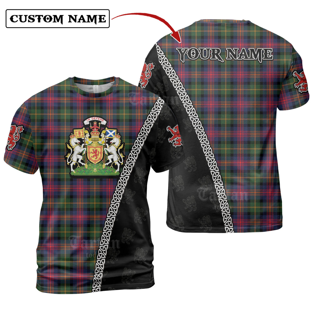 Logan Modern Tartan Shirt with Scotland Coat of Arms & Custom Name RX41