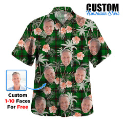Clan Logie Tartan Custom Face Hawaiian Shirt – Unisex Gift for Family Members, Summer Party FG93 Logie Tartan Tartan Hawaii Shirt