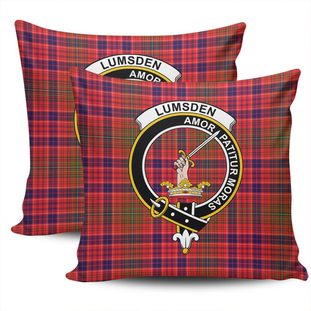 Clan Lumsden Modern Tartan Crest Pillow Cover OE54 Clan Lumsden Tartan Today   