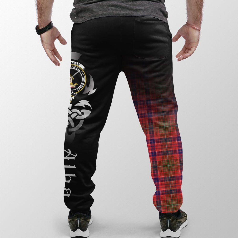 Clan Lumsden Modern Tartan Crest Jogger Sweatpants  Alba Celtic Style RK12 Clan Lumsden Tartan Today   