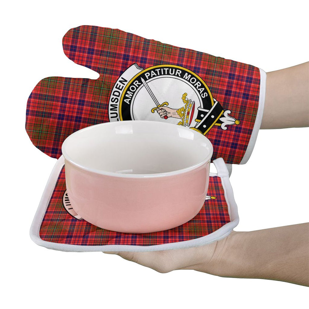 Clan Lumsden Modern Tartan Crest Oven Mitt And Pot Holder (2 Oven Mitts + 1 Pot Holder) QG56 Clan Lumsden Tartan Today   