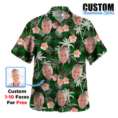 Clan Lundin Tartan Custom Face Hawaiian Shirt – Unisex Gift for Family Members, Summer Party ZU45 Lundin Tartan Tartan Hawaii Shirt