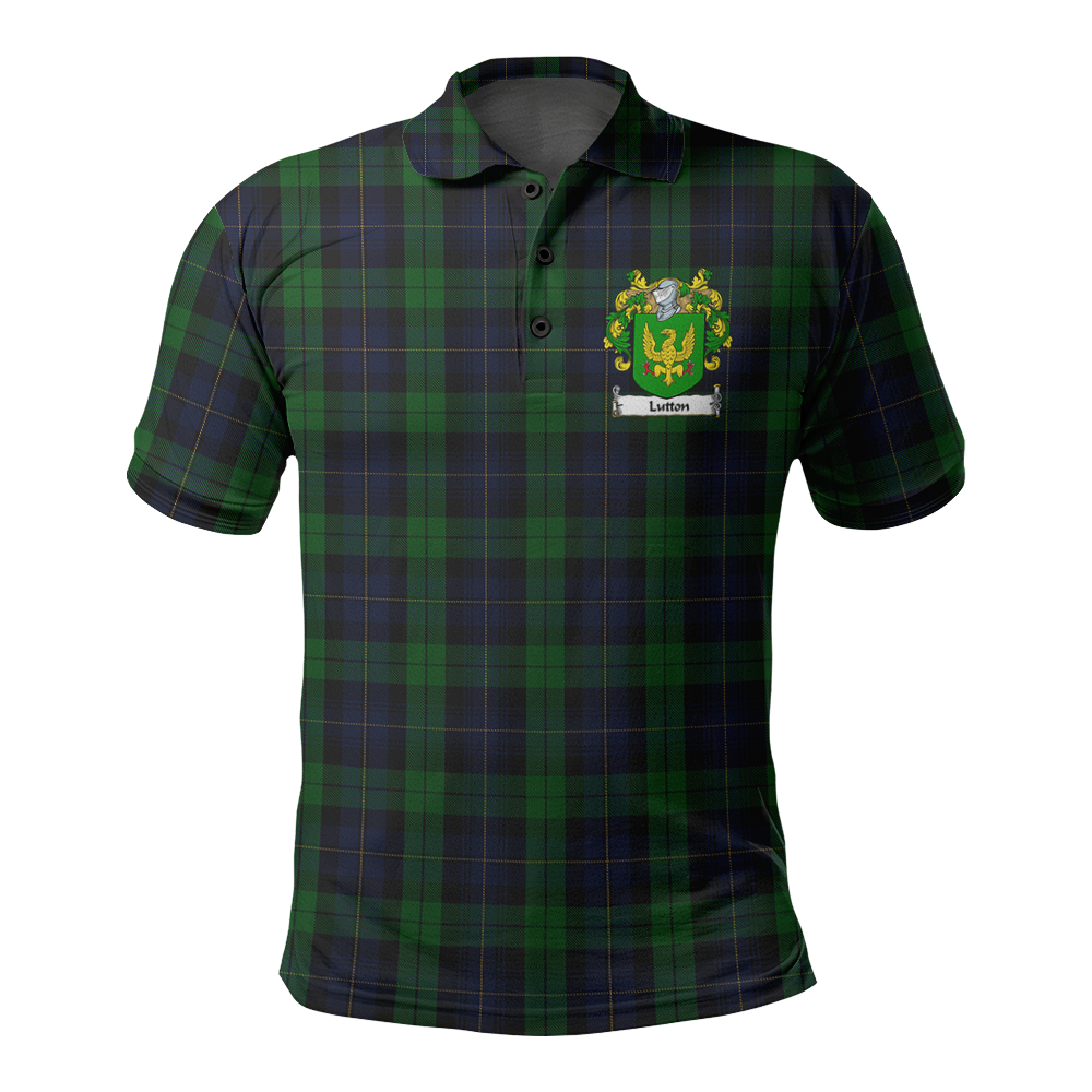 Clan Lutton Tartan Coat of Arms Polo Shirt MQ94 Lutton Tartan Coat of Arms Tartan Polo   