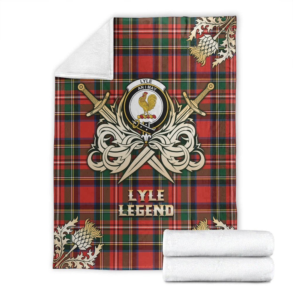 Clan Lyle Tartan Gold Courage Symbol Blanket EF85 Clan Lyle Tartan Today   