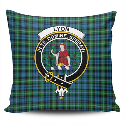 Clan Lyon Tartan Crest Pillow Cover