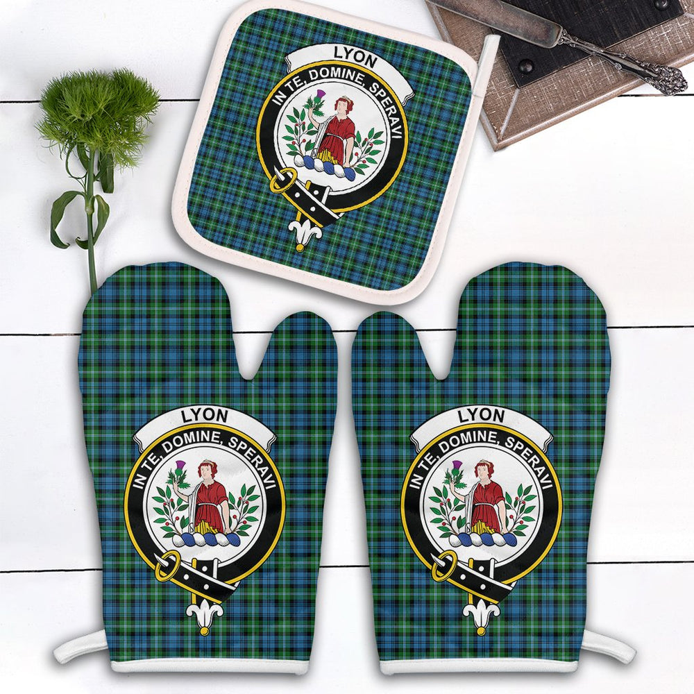 Clan Lyon Tartan Crest Oven Mitt And Pot Holder (2 Oven Mitts + 1 Pot Holder) EA52 Clan Borthwick Tartan Today   