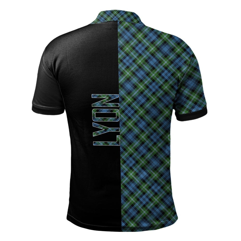Clan Lyon Tartan Polo Shirt Half of Me - Cross Style QI65 Lyon Tartan Tartan Polo   