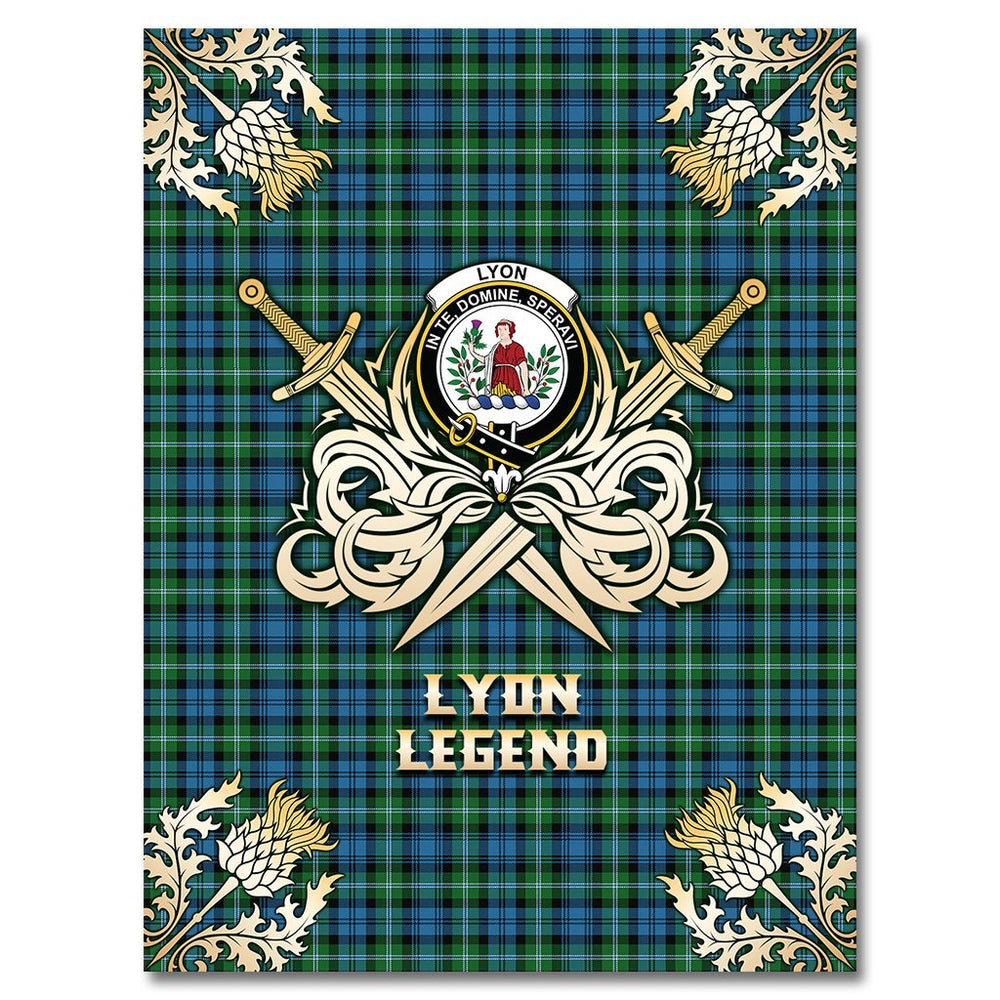 Clan Lyon Tartan Gold Courage Symbol Blanket BG21 Clan Hall Tartan Today   