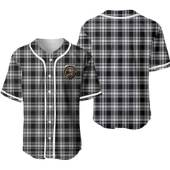Clan Menzies Black White Modern Tartan Unisex Baseball Jersey WD31ZM49 Clan Menzies Tartan Today   