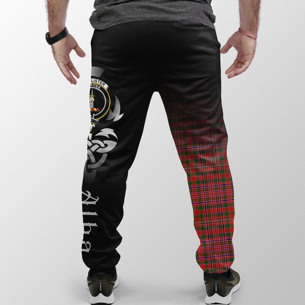 Clan MacAlister Modern Tartan Crest Jogger Sweatpants  Alba Celtic Style IC57 Clan MacAlister Tartan Today   