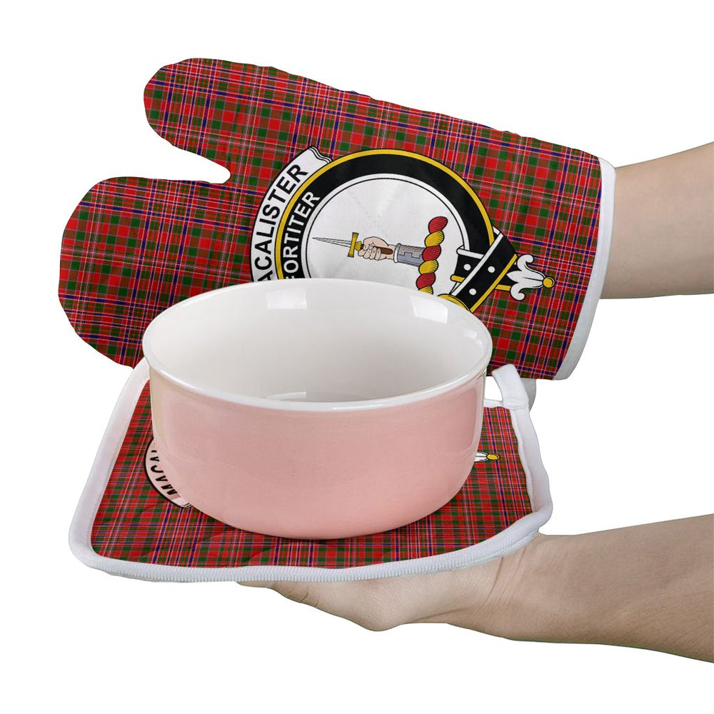 Clan MacAlister Modern Tartan Crest Oven Mitt And Pot Holder (2 Oven Mitts + 1 Pot Holder) CY94 Clan MacAlister Tartan Today   